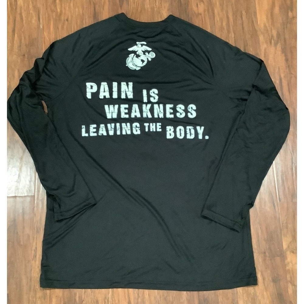 USMC Marines Shirt Mens M Pain Is Weakness Leaving The Body  Workout Activewear